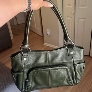 NWOT tignanello Green Leather Tote Bag